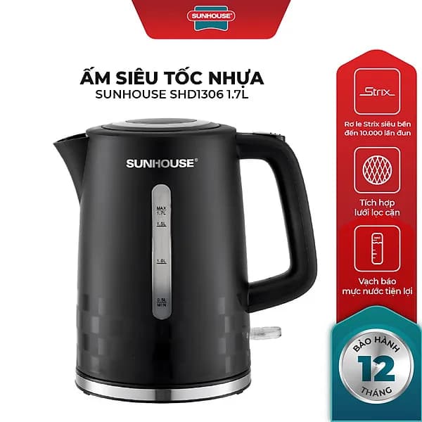 So sánh giá Bình đun siêu tốc Sunhouse 1.7 lít SHD1306 - Tìm sản phẩm giá rẻ nhất - Ảnh 2