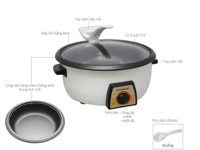 Nồi lẩu điện Sunhouse SHD 4521 3 lít - Ảnh 12