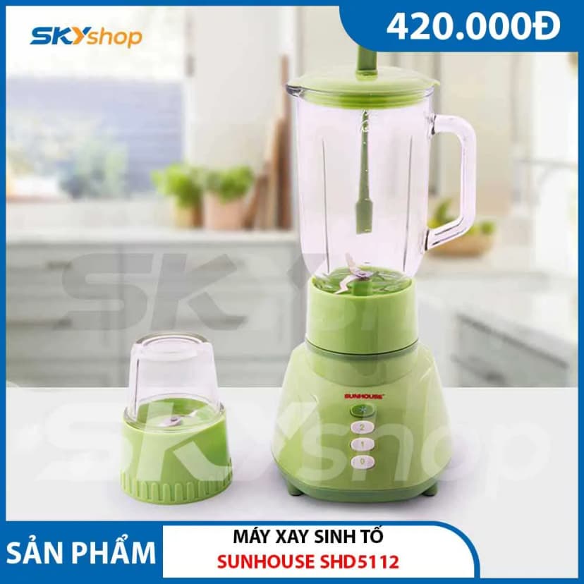 So sánh giá Máy xay sinh tố đa năng Sunhouse SHD 5112 Xanh - Tìm sản phẩm giá rẻ nhất - Ảnh 8