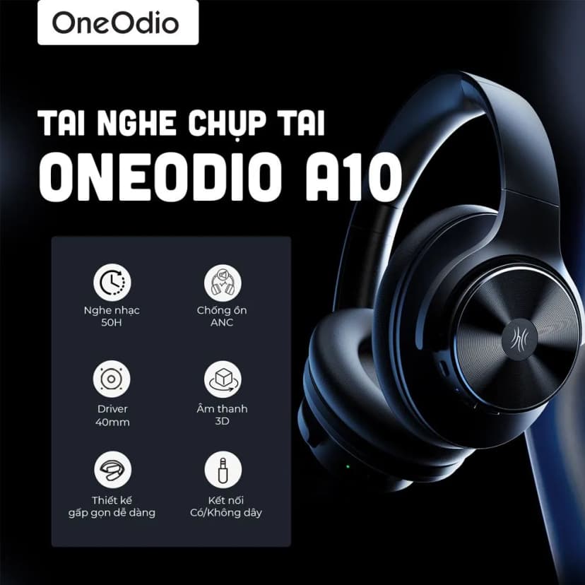 Tai nghe Bluetooth Chụp Tai OneOdio A10 - Đen - Giá rẻ nhất hôm nay - Ảnh 2