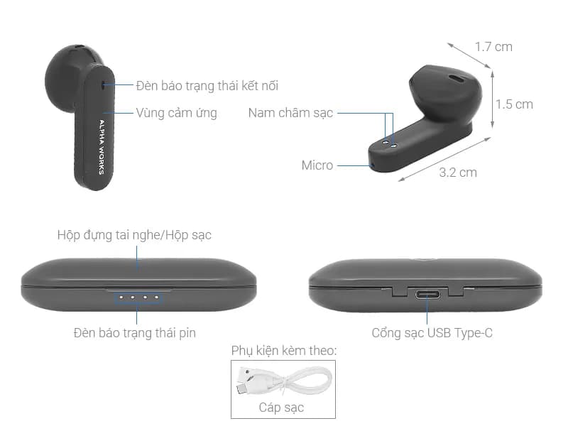 Tai nghe TWS Alpha Works AW-Curve 200 - Giá rẻ nhất hôm nay - Ảnh 4