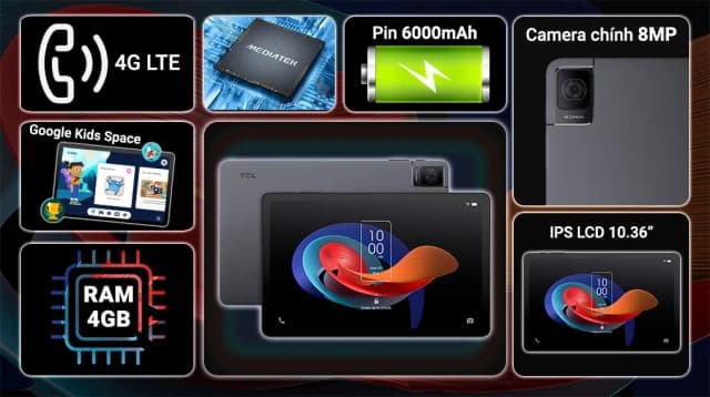 Máy tính bảng TCL Tab 10 Gen 2 4G 4GB/64GB - 4