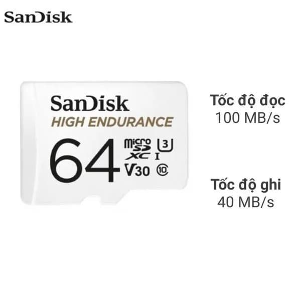 Thẻ nhớ chuyên Camera Sandisk MicroSD 64GB class 10_U3 - Ảnh 9