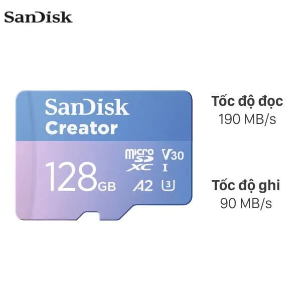 Thẻ nhớ Sandisk Creator MicroSD 128GB Extreme class 10_U3 - Ảnh 11