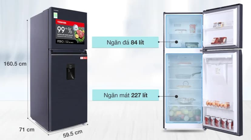 Tủ lạnh Toshiba Inverter 311 lít GR-RT395WE-PMV(06) - Giá rẻ nhất hôm nay - Ảnh 3