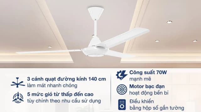 Quạt trần AC 3 cánh ACF01A563 70W - Ảnh 2