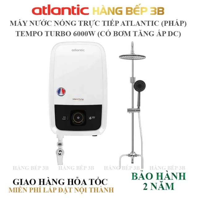 So sánh giá Máy nước nóng trực tiếp Atlantic 6000W Tempo Turbo 6000 PU RS - 811029 rẻ nhất? - Ảnh 2