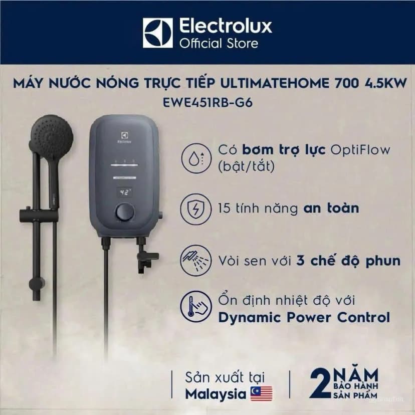 So sánh giá Máy nước nóng trực tiếp Electrolux 4500W EWE451RB-G6 - Tìm sản phẩm giá rẻ nhất - Ảnh 8