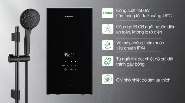 Top 1 so sánh giá Máy nước nóng trực tiếp Kangaroo 4500W KGWD45P1 - Tìm sản phẩm giá rẻ nhất - Ảnh 3