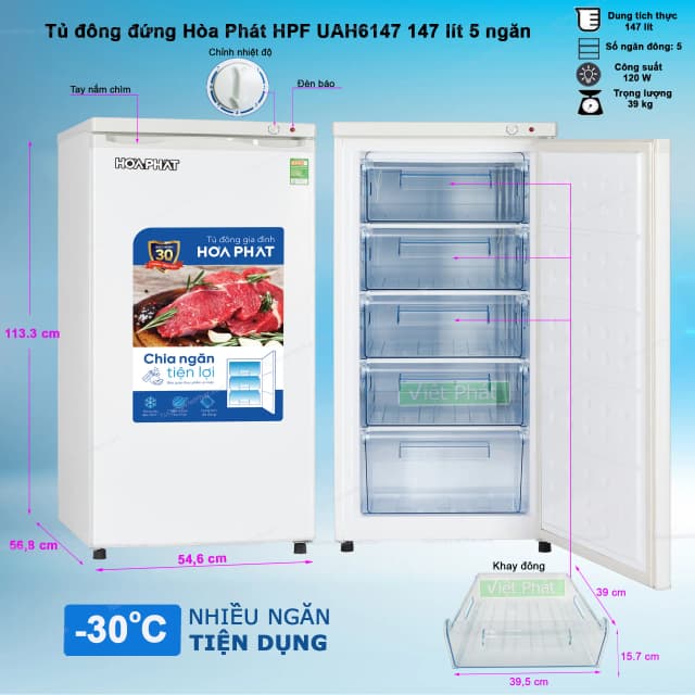 So sánh giá Tủ đông đứng Hòa Phát 147 Lít HPF UAH6147 rẻ nhất? - Ảnh 15