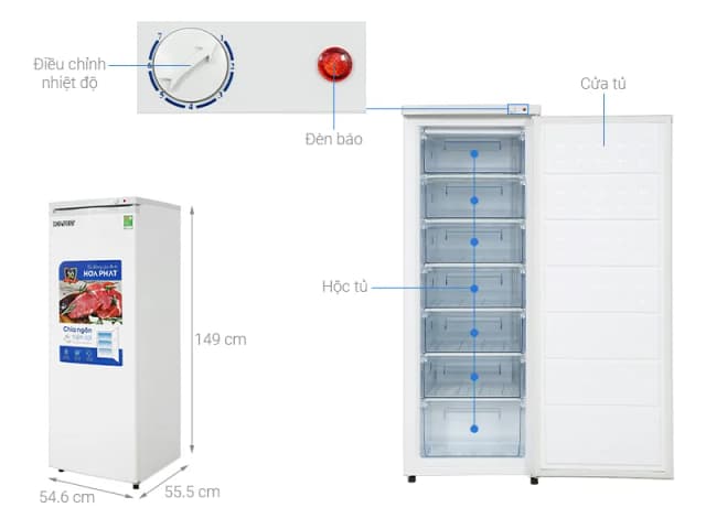 So sánh giá Tủ đông đứng Hòa Phát 208 Lít HPF UAH6208 rẻ nhất? - Ảnh 3