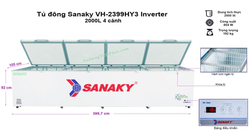 So sánh giá Tủ đông Sanaky Inverter 2000 lít VH-2399HY3 - Tìm sản phẩm giá rẻ nhất - Ảnh 18