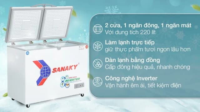 So sánh giá Tủ đông Sanaky Inverter 220 lít VH-2899W3 rẻ nhất? - Ảnh 2