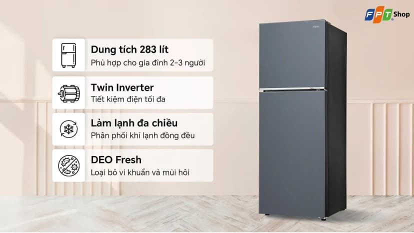Tủ lạnh Aqua Inverter 283 lít AQR-T305FA(WLB) - Giá rẻ nhất hôm nay - Ảnh 11