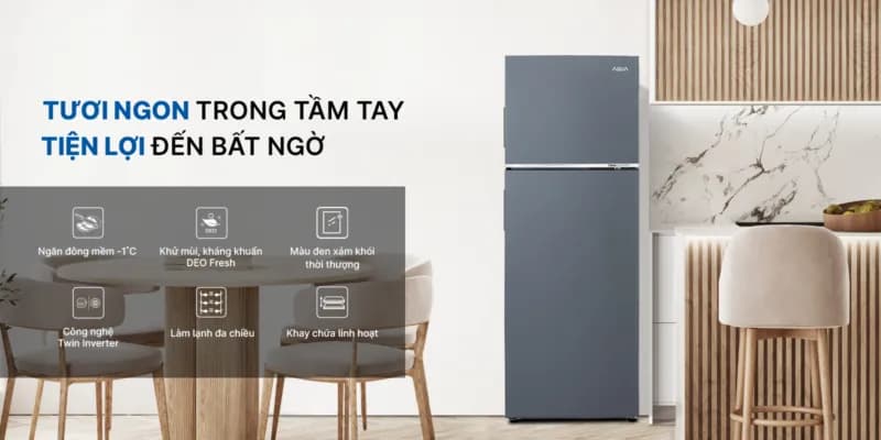 Tủ lạnh Aqua Inverter 283 lít AQR-T305FA(WLB) - Giá rẻ nhất hôm nay - Ảnh 9