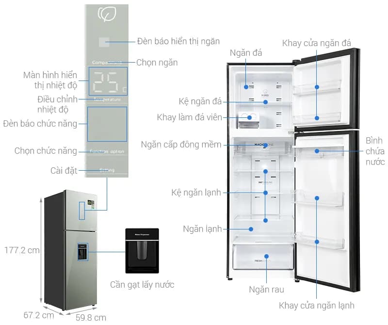 Tủ lạnh Aqua Inverter 347 lít AQR-T390FA(WGM) - Giá rẻ nhất hôm nay - Ảnh 6