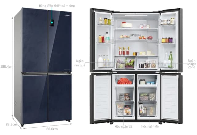 Tủ lạnh AQUA Inverter 502 lít Multi Door AQR-M570XA(FS) - Ảnh 5