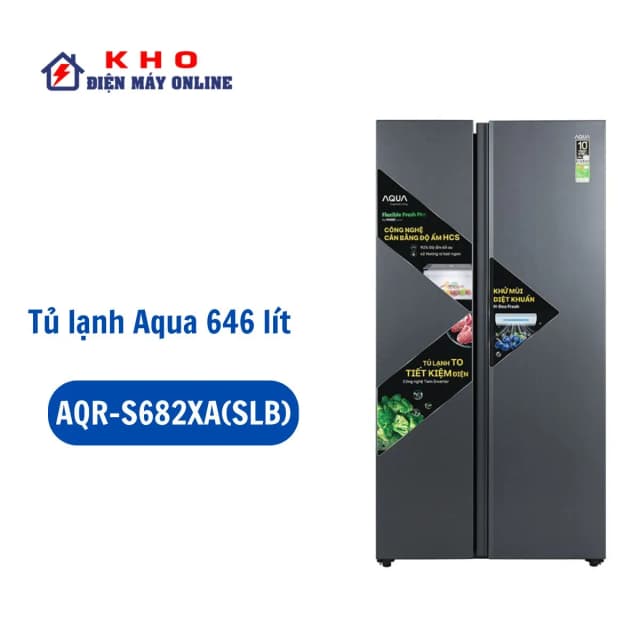 So sánh giá Tủ lạnh Aqua Inverter 646 lít Side By Side AQR-S682XA(SLB) rẻ nhất? - Ảnh 13