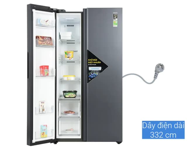 So sánh giá Tủ lạnh Aqua Inverter 646 lít Side By Side AQR-S682XA(SLB) rẻ nhất? - Ảnh 7