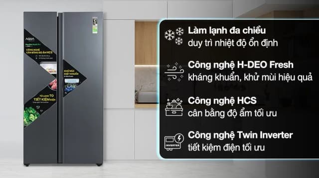 So sánh giá Tủ lạnh Aqua Inverter 646 lít Side By Side AQR-S682XA(WFS) rẻ nhất? - Ảnh 13