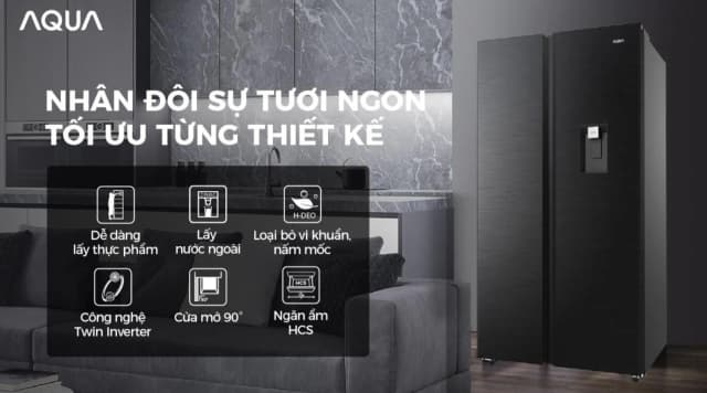 So sánh giá Tủ lạnh Aqua Inverter 646 lít Side By Side AQR-S682XA(WFS) rẻ nhất? - Ảnh 10