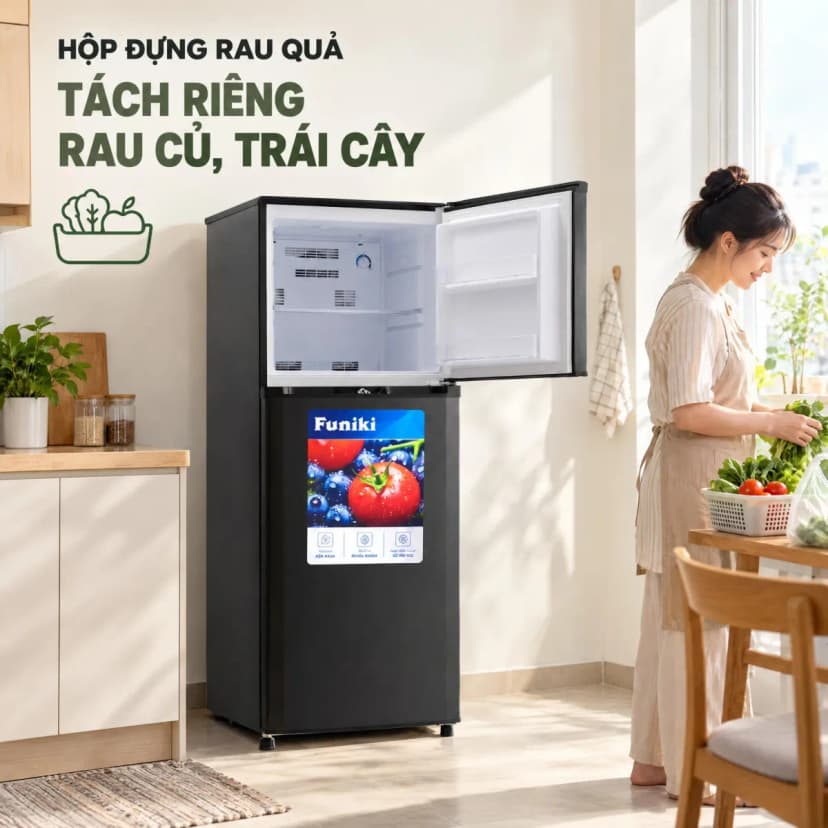 Tủ lạnh Funiki Inverter 209 lít HR T8209TDG - Giá rẻ nhất hôm nay - Ảnh 5