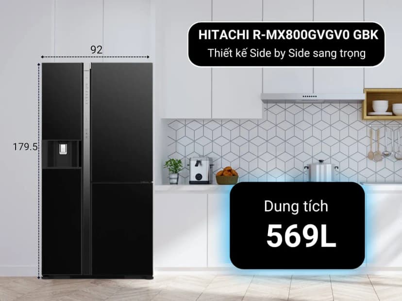 Tủ lạnh Hitachi Inverter 569 lít Side By Side R-MX800GVGV0 GBK - Giá rẻ nhất hôm nay - Ảnh 11
