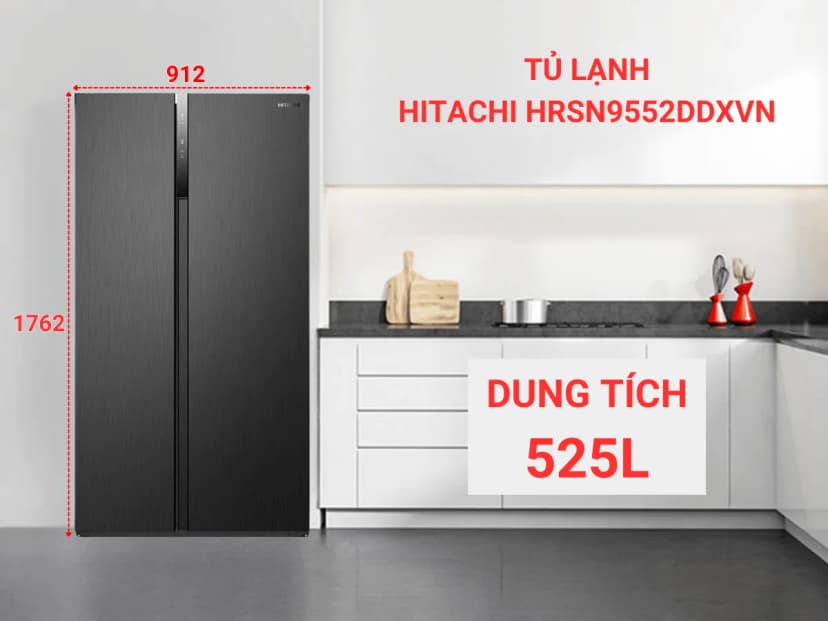Tủ lạnh Hitachi Inverter 653 lít Side By Side HRSN9713ESAUVN - Giá rẻ nhất hôm nay - Ảnh 15