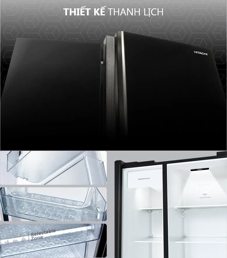 Tủ lạnh Hitachi Inverter 653 lít Side By Side HRSN9713ESAUVN - Giá rẻ nhất hôm nay - Ảnh 5
