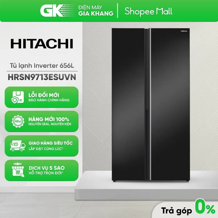 Tủ lạnh Hitachi Inverter 656 lít Side By Side HRSN9713ESUVN - Giá rẻ nhất hôm nay - Ảnh 4