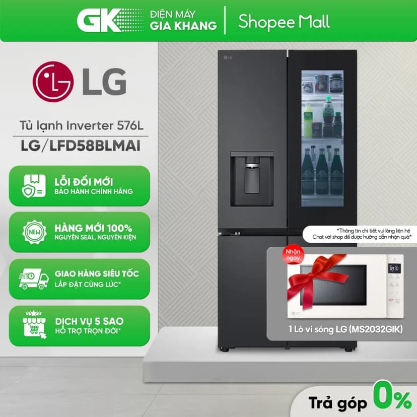 Tủ lạnh LG Inverter 576 lít Multi Door InstaView LFD58BLMAI - Giá rẻ nhất hôm nay - Ảnh 10