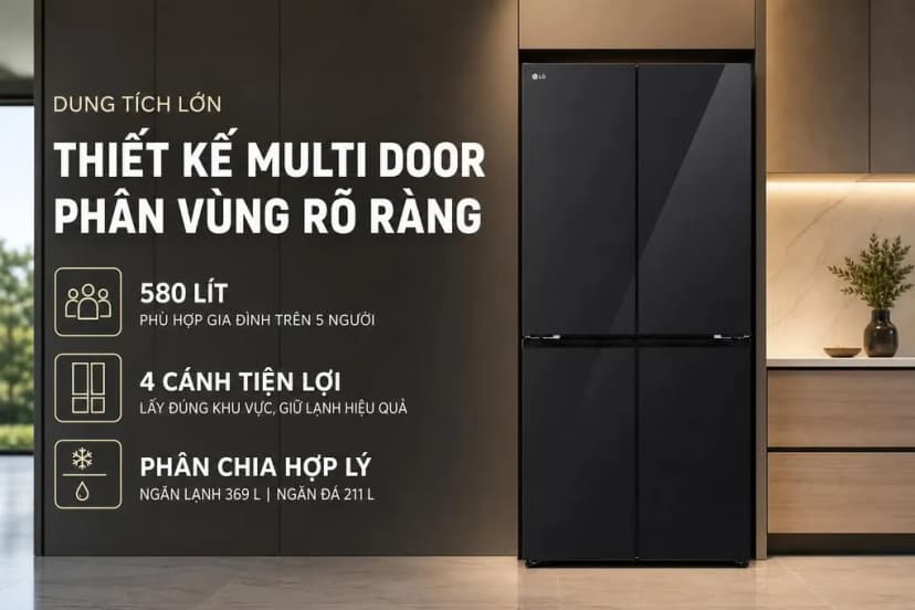 Tủ lạnh LG Inverter 580 lít Multi Door F56BG - Giá rẻ nhất hôm nay - Ảnh 2