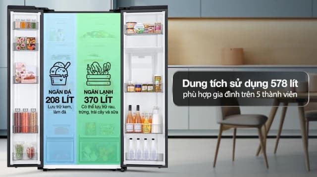 So sánh giá Tủ lạnh Samsung Inverter 578 lít Side By Side RS57DG410EB4SV rẻ nhất? - Ảnh 3