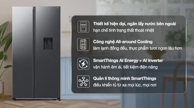 So sánh giá Tủ lạnh Samsung Inverter 578 lít Side By Side RS57DG410EB4SV rẻ nhất? - Ảnh 6