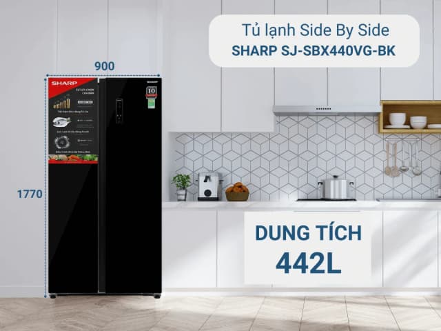 So sánh giá Tủ lạnh Sharp Inverter 442 lít Side By Side SJ-SBX440VG-BK rẻ nhất? - Ảnh 18