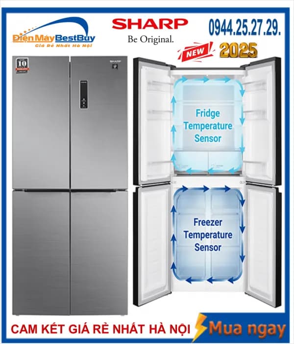 So sánh giá Tủ lạnh Sharp Inverter 466 lít Multi Door SJ-FXP560V-MG rẻ nhất? - Ảnh 4