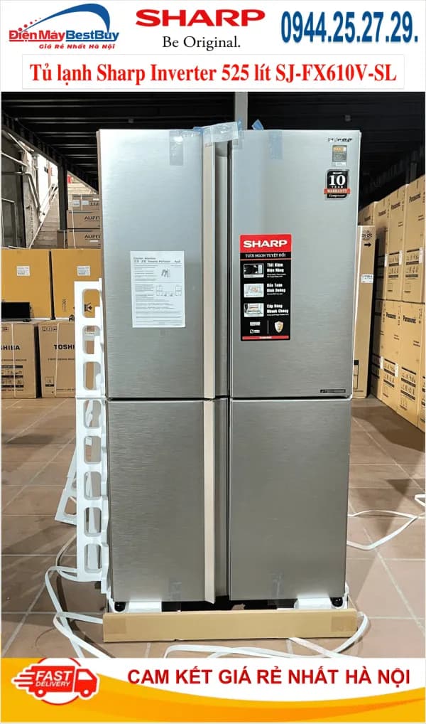 So sánh giá Tủ lạnh Sharp Inverter 525 lít Multi Door SJ-FX610V-SL rẻ nhất? - Ảnh 6