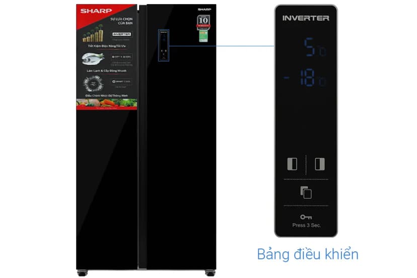 Tủ lạnh Sharp Inverter 532 lít Side By Side SJ-SBX530VG-BK - Giá rẻ nhất hôm nay - Ảnh 5