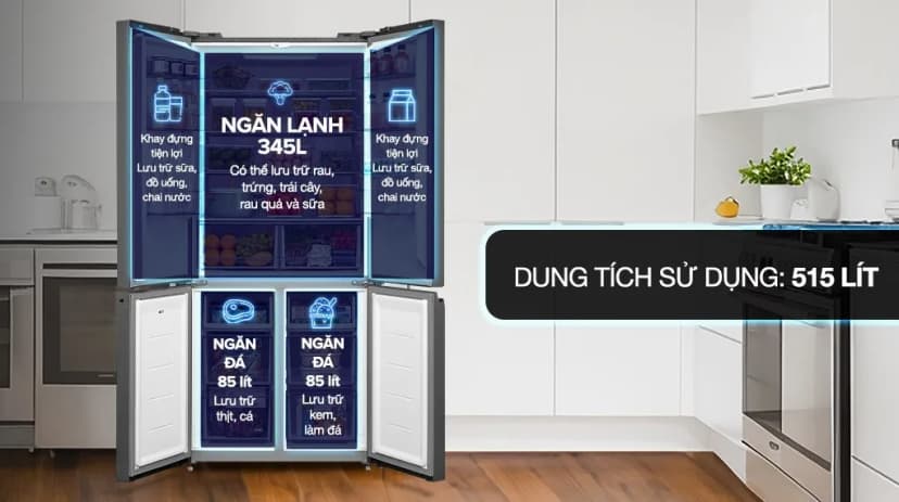 Tủ lạnh Toshiba Inverter 515 lít Multi Door GR-RF677WI-PMV(06)-MG - Giá rẻ nhất hôm nay - Ảnh 18