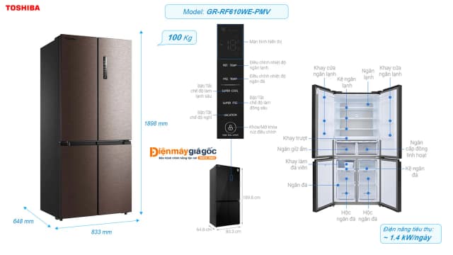 Top 1 so sánh giá Tủ lạnh Toshiba Inverter 521 lít Multi Door GR-RF681WI-PGV(D4) - Tìm sản phẩm giá rẻ nhất - Ảnh 70