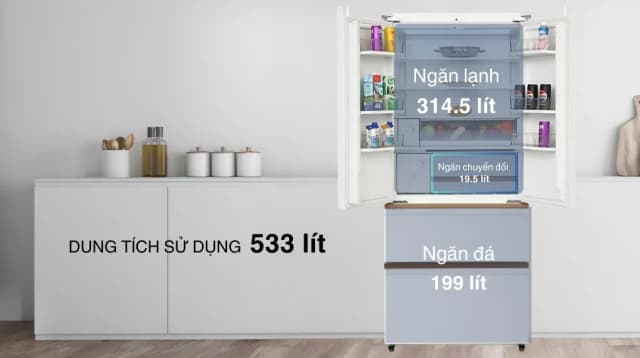 So sánh giá Tủ lạnh Toshiba Inverter 533 lít Japandi Multi Door GR-RF690WI-PGV(67) rẻ nhất? - Ảnh 18