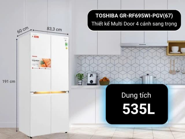 So sánh giá Tủ lạnh Toshiba Inverter 535 lít Japandi Multi Door GR-RF695WI-PGV(67) rẻ nhất? - Ảnh 12