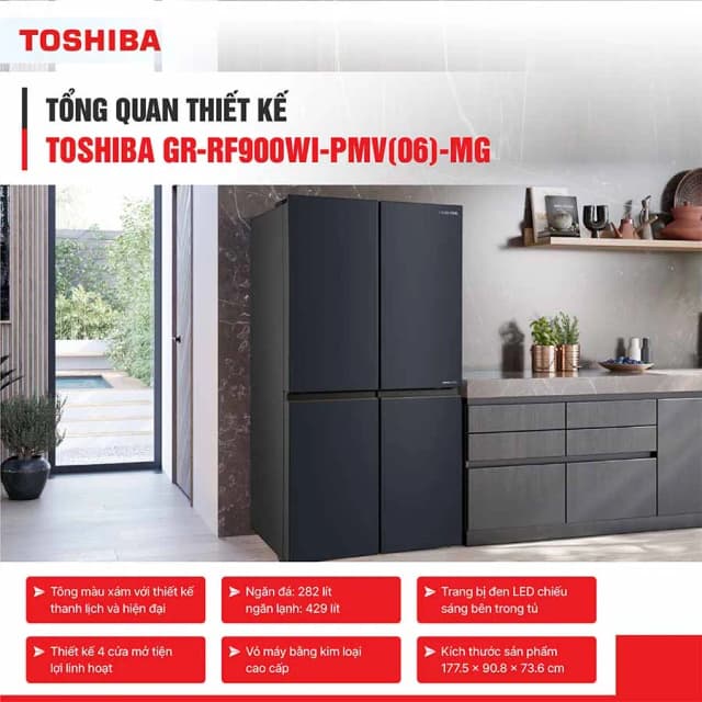 So sánh giá Tủ lạnh Toshiba Inverter 711 lít Multi Door GR-RF900WI-PMV(06)-MG rẻ nhất? - Ảnh 14