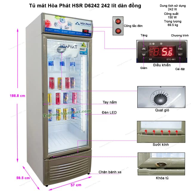 So sánh giá Tủ mát Hoà Phát 242 lít HSR D6242 rẻ nhất? - Ảnh 18
