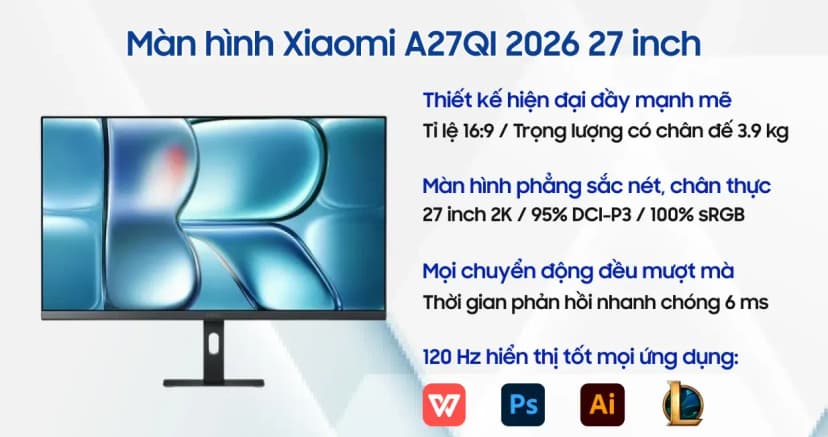 Màn hình Xiaomi A27Qi 2026 (27 inch, QHD, IPS, 120Hz, 6ms) - Giá rẻ nhất hôm nay - Ảnh 19